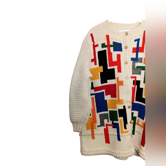 Abstract Patterned Knit Cardigan - Picture 3 of 6